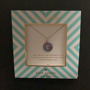 Kate Spade ‘E’ Pendant Silver Necklace
